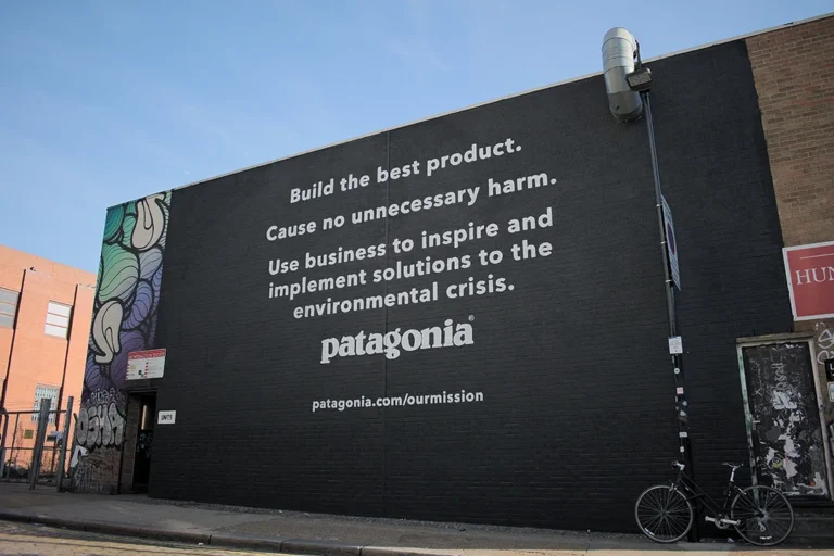 Bold Typographic Mural for Patagonia Advertising Campaign
