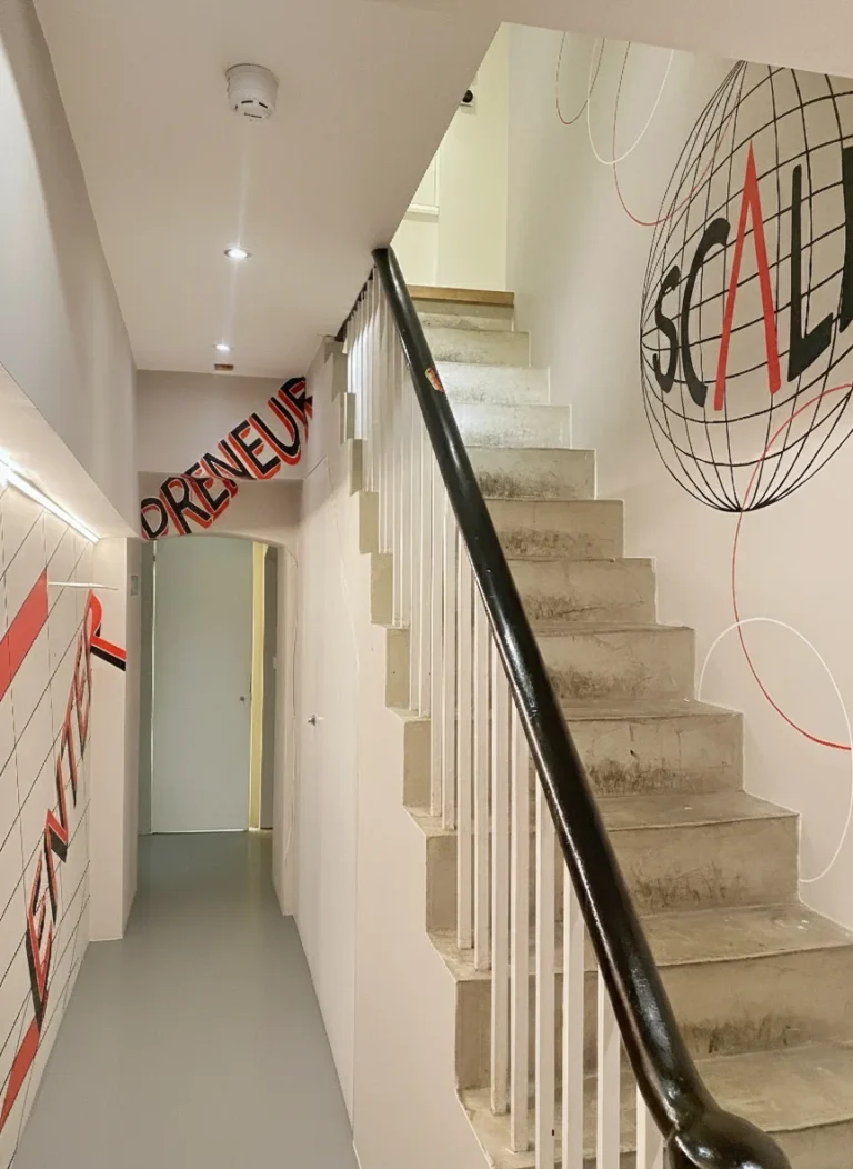 Graphic Style Signwriting mural for Entrepreneur Centre, Central London