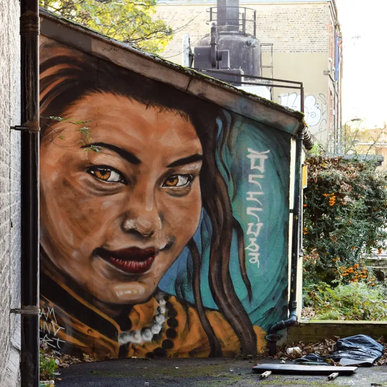 Graffiti Portrait of Tibetan Girl