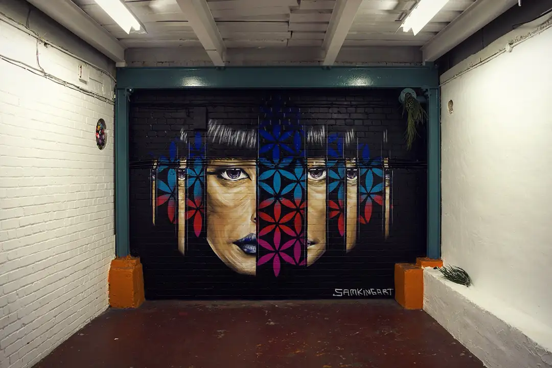 Flower Of Life Portrait Mural in Studio